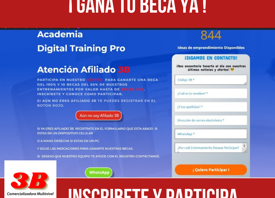 ¡ Participa por el sorteo de una beca del 100% y 10 del 50% !